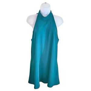 Lovers + Friends Lily‎ Shift Mini Halter Dress In Teal Green With Pockets Size S
